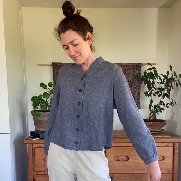 Kordal Studio undyed cotton button up shirt or lightweight jacket - Picture 1 of 6